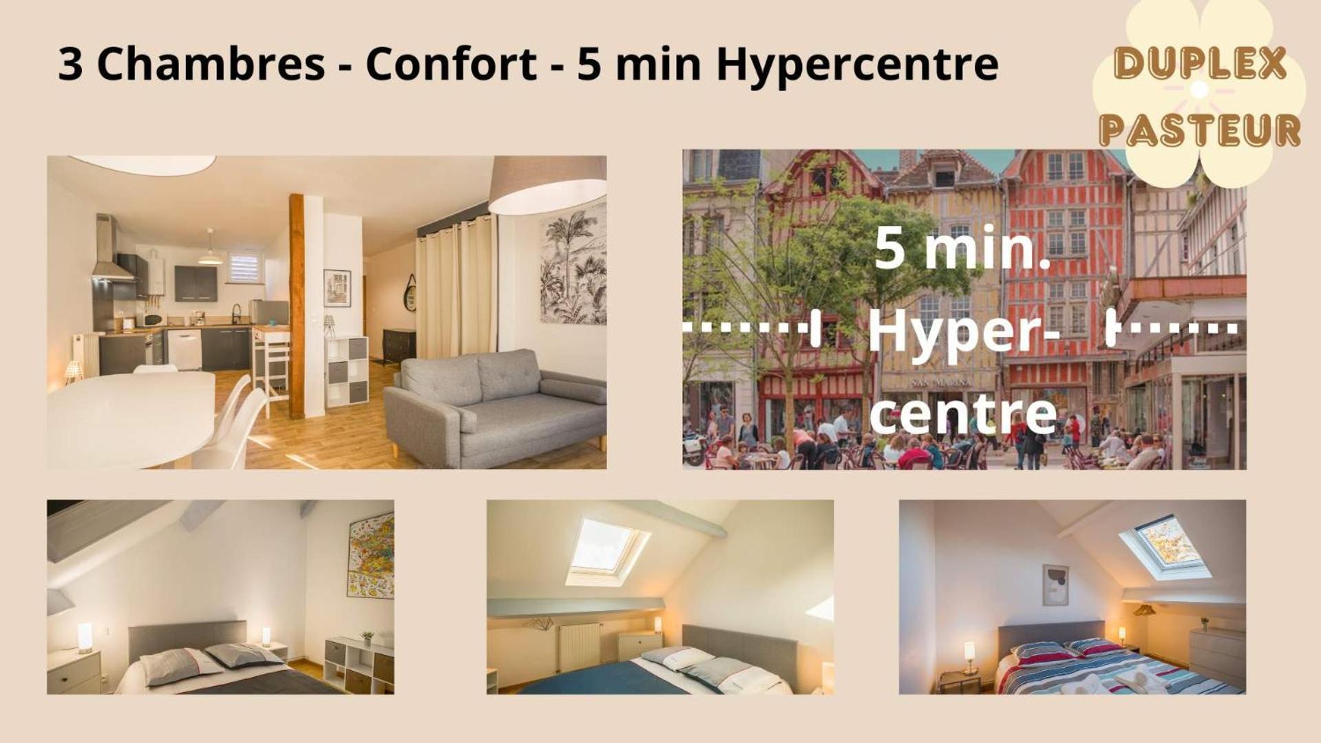 Le Duplex Pasteur - 5 Min Hypercentre - Ideal Groupe - Parking Gratuit Troyes Esterno foto